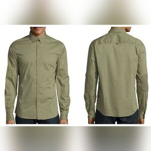 New Buffalo David Bitton Sicris Pin Dot Woven Sport Shirt Laurier Men's Large